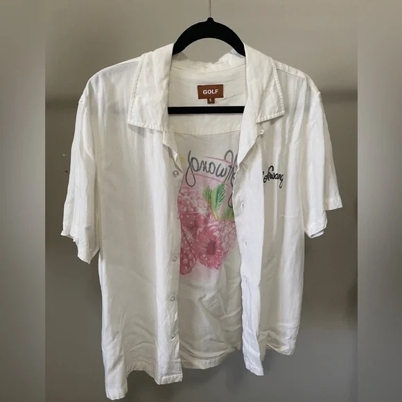 Golfwang / Tyler The Creator Raspberry Collared Shirt - Picture 2 of 3